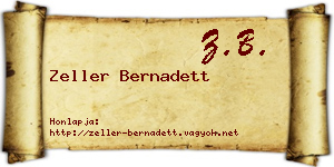 Zeller Bernadett névjegykártya